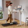 Electric Standing Desk, 120 x 60 cm, White Height Adjustable Desk, 2 Hooks, 4 Memory Heights, 72-118cm, Splice Board, Ergonomic Sit Stand Computer Desk for Home Office Image 9