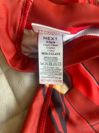 sunsafe Marvel Ironman suit age 4-5