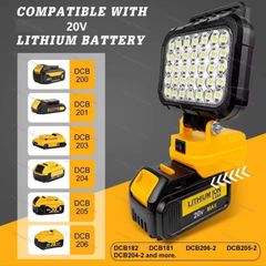 Cordless LED Work Light for DeWalt 20V Battery, 40 led