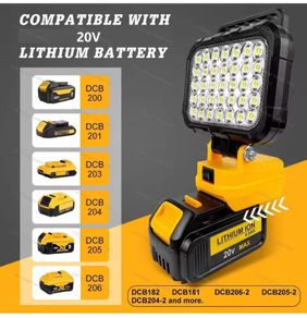 Cordless LED Work Light for DeWalt 20V Battery, 40 led