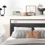 Small Double Bed Frame with Wood Headboard,Metal Platform Bed Frame Double Image 5