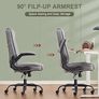 Ergonomic Office Chair Computer Chair Executive Office Chair with Flip Up Armrest High Back Rocking Function Height Adjustable Comfortable Desk Chair for Home Office Fabric Grey Image 3