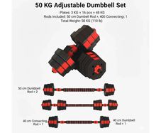 50KG Adjustable Octagonal Dumbbell Set 50KG Weights set - FREE DELIVERY