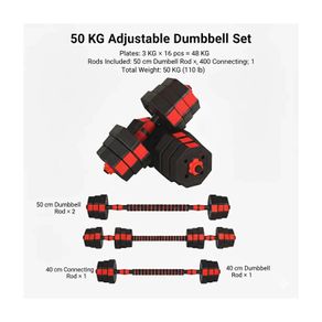 50KG Adjustable Octagonal Dumbbell Set 50KG Weights set - FREE DELIVERY