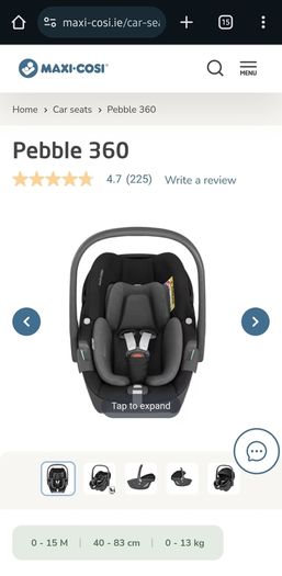 Maxi Cosi Pebble 360 Infant Carseat (Base NOT included)