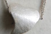 Vintage Sterling Silver Twisted Heart Necklace length 18" - 5,1g