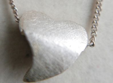 Vintage Sterling Silver Twisted Heart Necklace length 18" - 5,1g