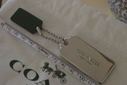 Coach Silver Metal &amp; Black Leather Bag Tags/NEW