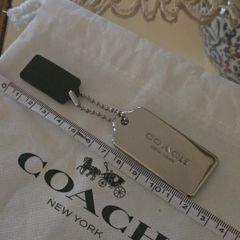 Coach Silver Metal & Black Leather Bag Tags/NEW