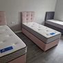Single bed with mattress, headboard, many colors Image 2