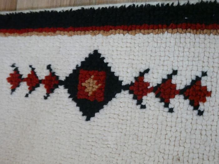 Scandinavian Handmade Thick Wool Rug with geometric pattern 48" X 31"
