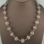 Antique Venetian Style Pinkish Skunk Eyes & Chevron Glass Beads Necklace Image 2