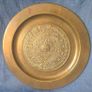 Large vintage brass Aztec calendar wall plate Image 3