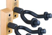 Guitar Wall Mount Display Bracket Guitar Hanger Hook Holder Keeper Wall Mounted Hanging Stand Wooden Wood Base for Bass Electric Acoustic Guitar - 2 Pack