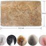 MULTIPLE SIZES/COLOURS AVAILABLE Square Faux Fur Fleece Fluffy Area Rugs Washable Yoga Carpet Bedroom Floor Rugs, Camel/2'x 4' Image 2