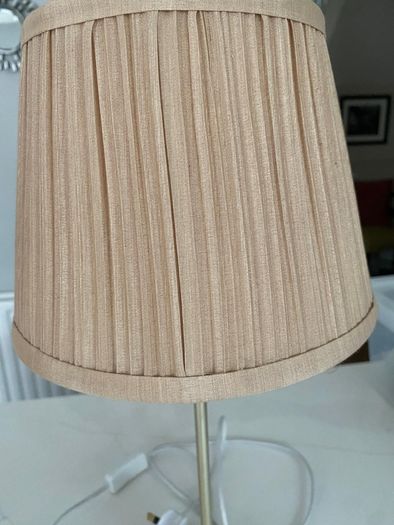 Two table lamps gold beige
