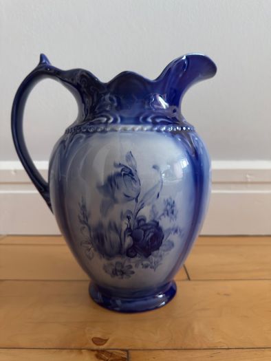 Staffordshire England Flow Blue Pitcher