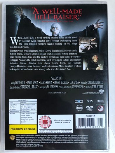 Salem's Lot (Stephen King) [1979] [Complete Mini Series DVD Boxset]
