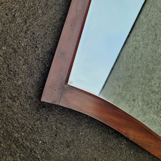 Antique mahogany bevelled mirror/over mantle