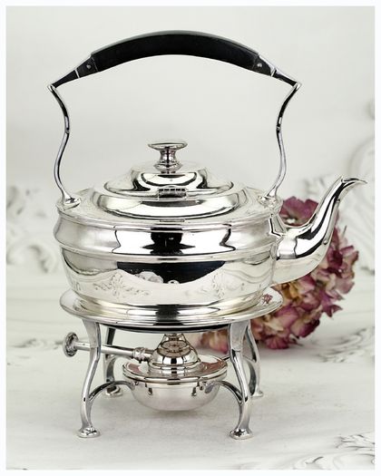 Antique Sheffield Silver Plated Spirit Kettle 19th Century