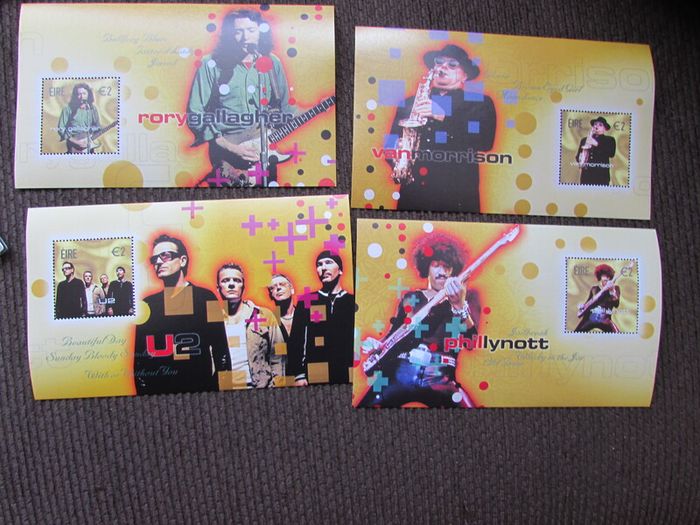 Irish Rock Legends.Set of Four Mini Sheets.2002.MNH.