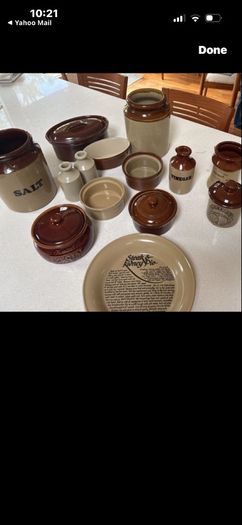 18 Pieces- Vintage Earthenware Glazed Pottery Pieces- Pearson's of Chesterfield, Moira Pottery , Emile Henry - French Designer- all in great condition