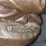P. Parsons for Heredities cold-cast bronze figurine girl holding a cat Image 5
