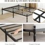 Metal Double Bed Frame with Underbed Storage and Steel Slat Support - Easy Assembly, Noise Free - 35.5cm High Image 6
