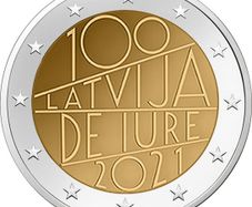 Latvia 2 Euro Commemorative Coin 2021 - De Iure. UNCIRCULATED.