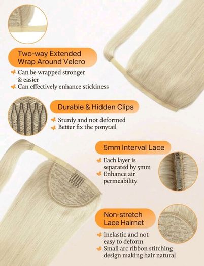 BNIP Blond Ponytail Hair Extension