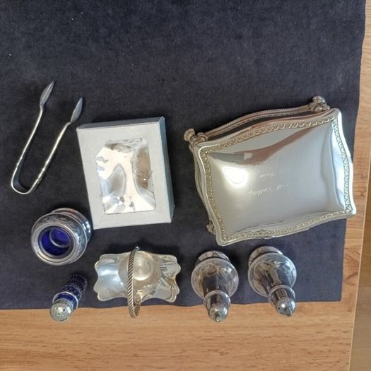 set of old silver-plated items