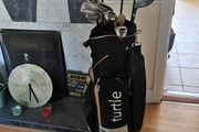 golf clubs and bag