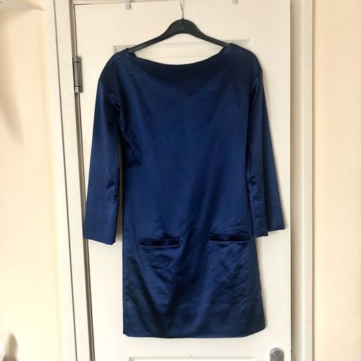 Sonia Rykiel satin midnight blue dress