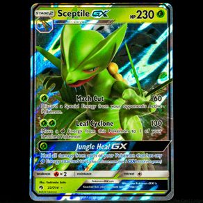 Sceptile GX 22/214 Ultra Rare Holo Sun and Moon Lost Thunder Pokemon Card
