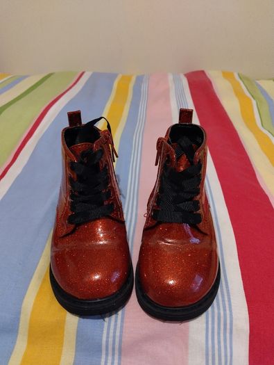Red Patent Glitter Boots