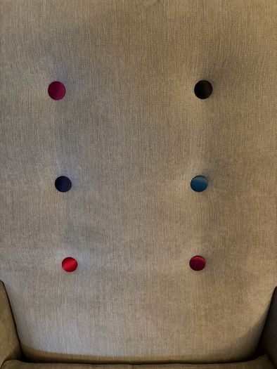 DFS Signature Button-Effect Armchair with Matching Stool