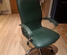 Green leather office chair