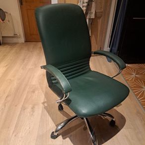 Green leather office chair