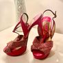 Pink and Gold Gina Stiletto Heels with Crystals Size 6 Image 4