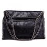 Designer Inspired Metallic Effect Chain Tote Bag (Black) Image 3