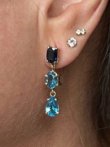 18k gold earring topaz stones