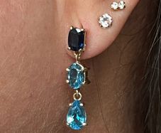 18k gold earring topaz stones