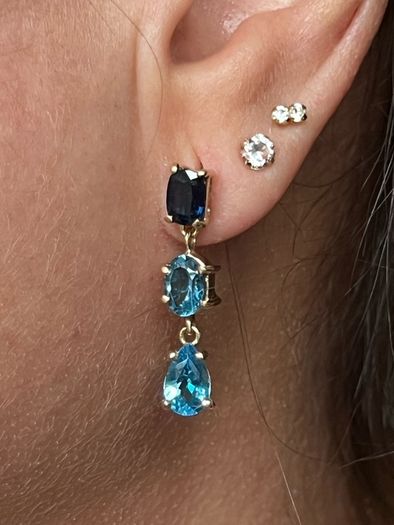 18k gold earring topaz stones