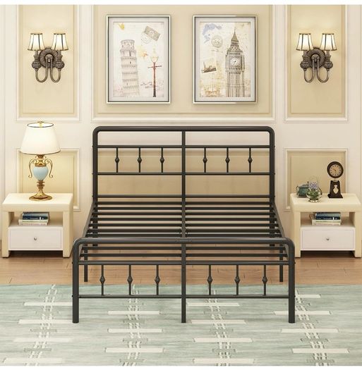 King Size Bed Frame with Victorian Headboard and Footboard