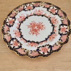 Vintage Royal Crown Derby Scalloped Plate