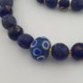 Antique Venetian African Style Floral & African Blue Glass Beads Necklace Image 4