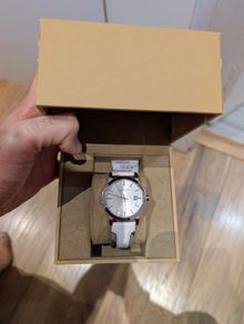 Authentic Burberry White Leather Watch Includes Box!