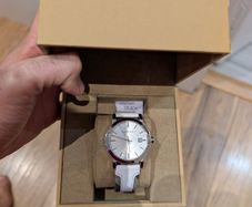 Authentic Burberry White Leather Watch Includes Box!