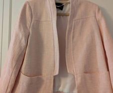 River Island Pale Pink Boucle/Tweed Jacket Size UK 16