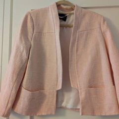 River Island Pale Pink Boucle/Tweed Jacket Size UK 16